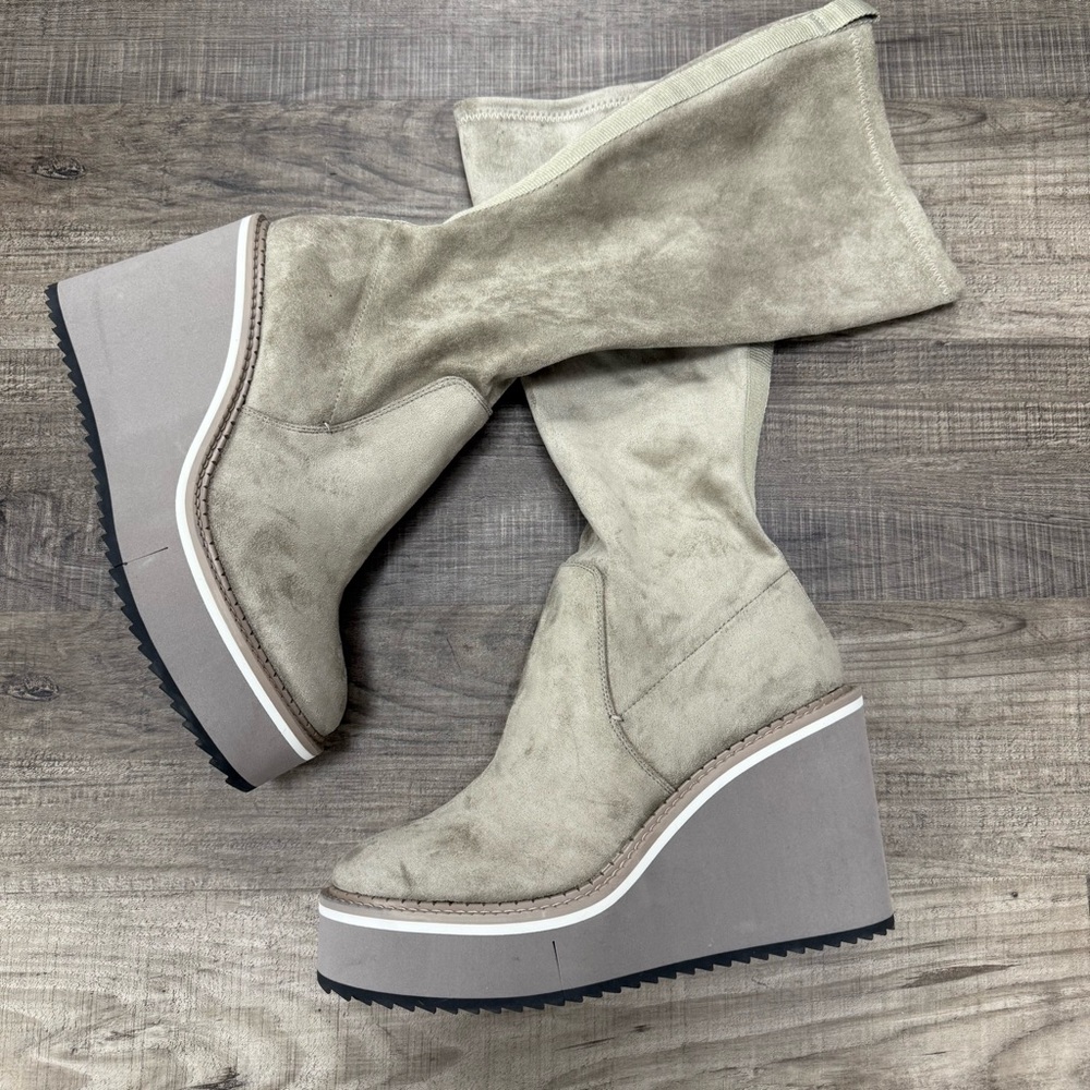 Naked Feet Taupe Wedge Boots